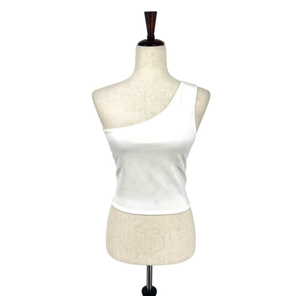 Glosse One Shoulder Tank With Adjustable Back Strings